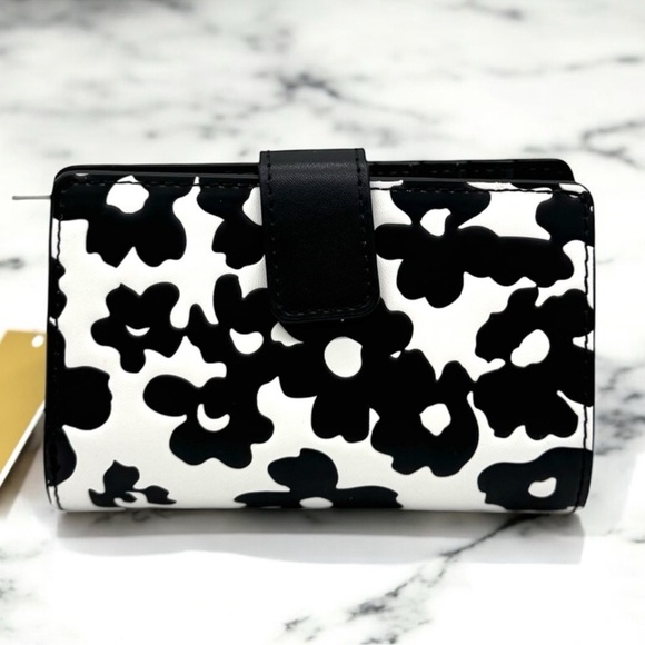 Michael Kors Medium Jet Set Travel Zip Chain Bifold Wallet Black Multi - Picture 5 of 8